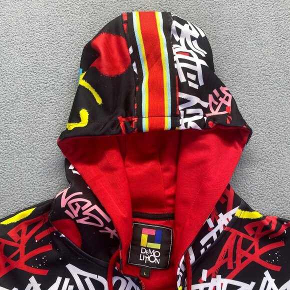 Demo Lition Hoodie Jacket Retro Graffiti Print Colorful Zip Up Size Large,Teens - Picture 8 of 10